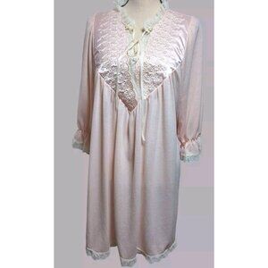 Vtg Women's Indulgence Nightgown Pink‎ Sz M Lace Angelic Feminine Fairy 90s Y2K